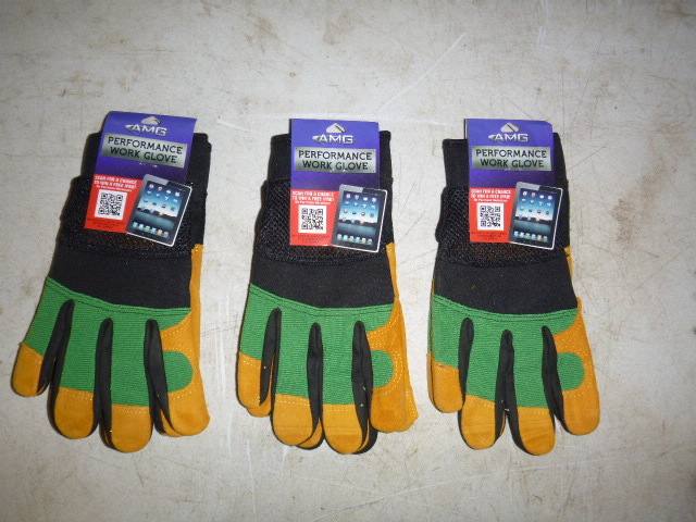 3 Pair of AMG Performance Work Gloves