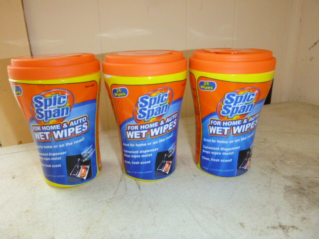 3 Containers of Spic and Span Wet Wipes