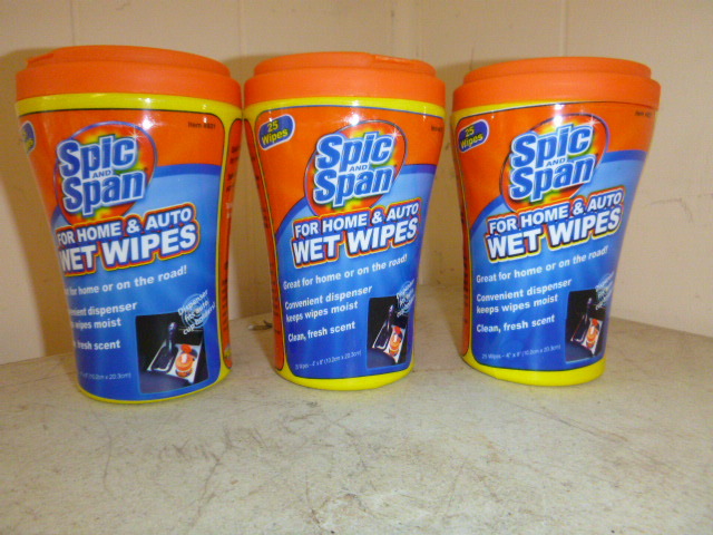 3 Containers of Spic and Span Wet Wipes