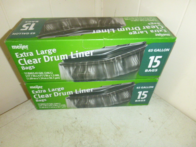 2 Boxes of Meijer Extra Large Clear Drum Liners