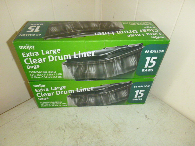 2 Boxes of Meijer Extra Large Clear Drum Liners