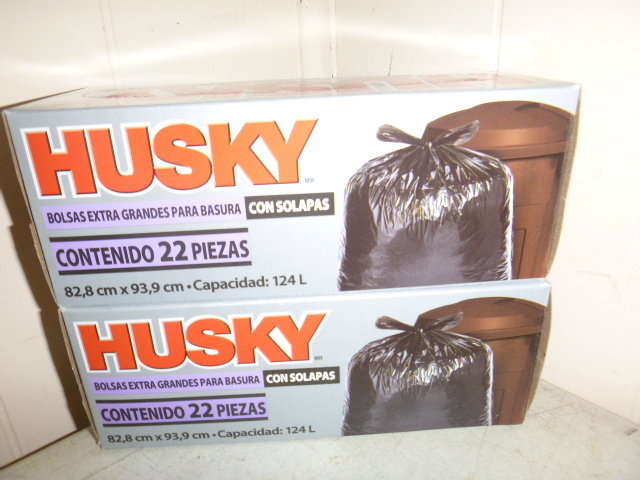 2 Boxes of Husky Flap Tie Trash Bags