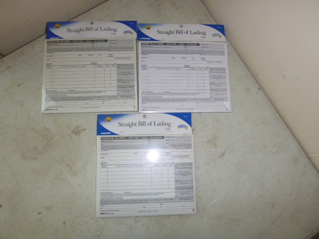 3 Packs of Straight Bill of Ladings