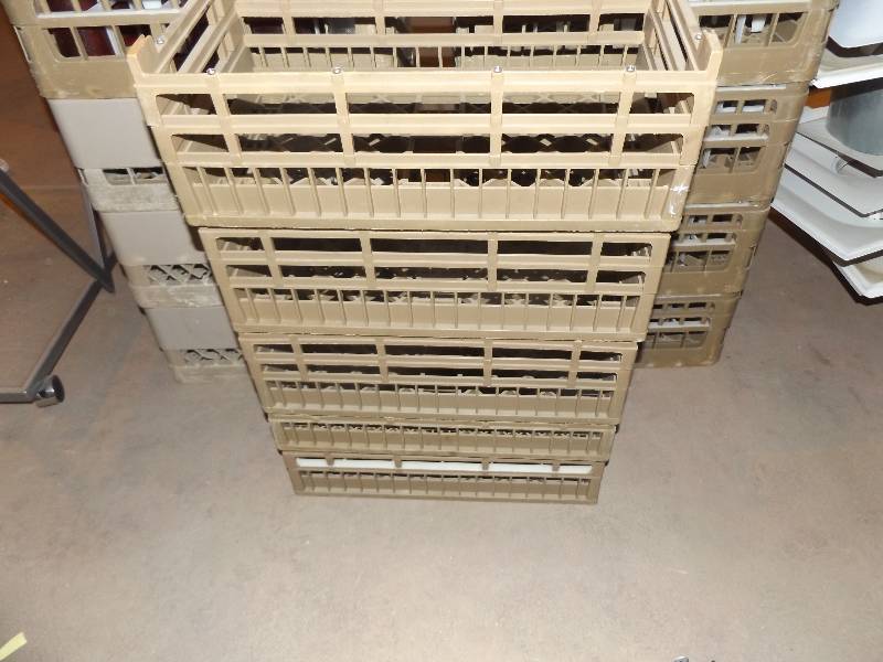 Stack of pass through dish washer racks