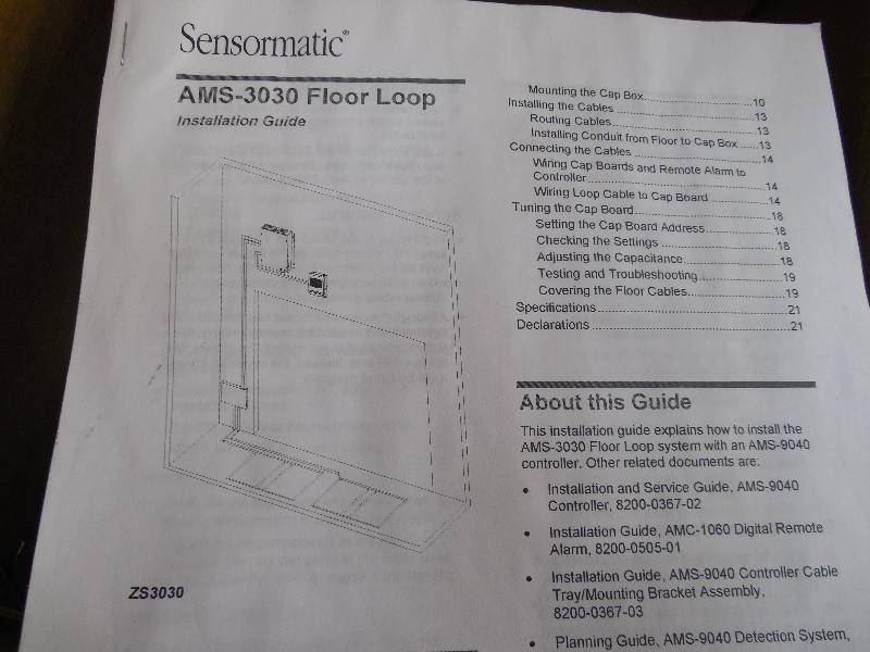 SENSORMATIC AMS 3030 FLOOR LOOP ANT THEFT SYSTEM