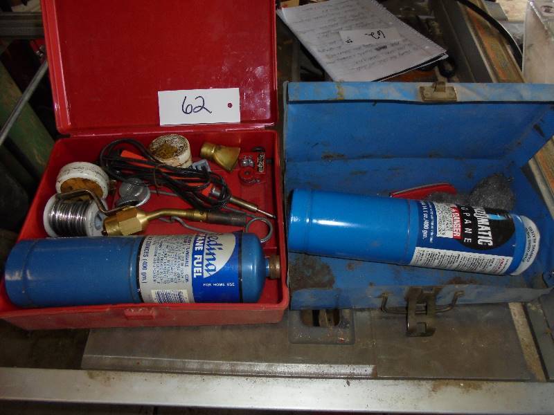 lot 62 image: Propane Torch & 2 Tanks