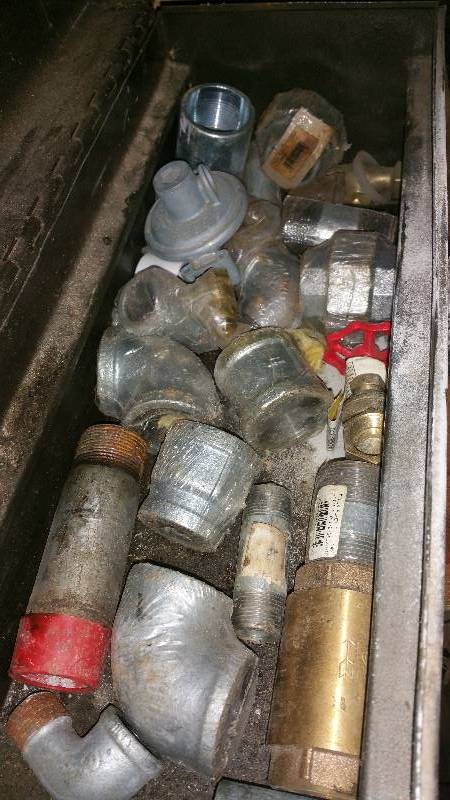 lot 177 image: Tool Box with Misc Pipe Fittings