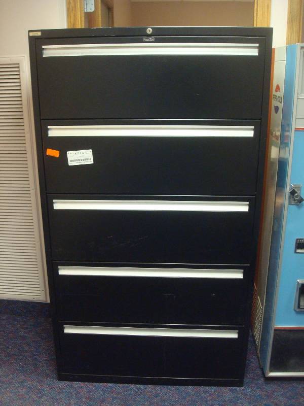 Lateral File Cabinet, Used, Heavy, No Key, Drawers Work Fine