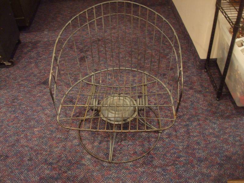 Vintage Mid Century Iron HOMECREST Barrel Rocker Patio Chair, No Cushions