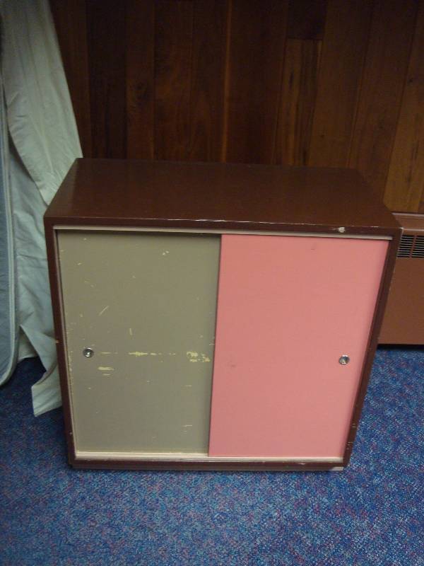 Vintage School Shelf, With Sliding Door, Some Wear