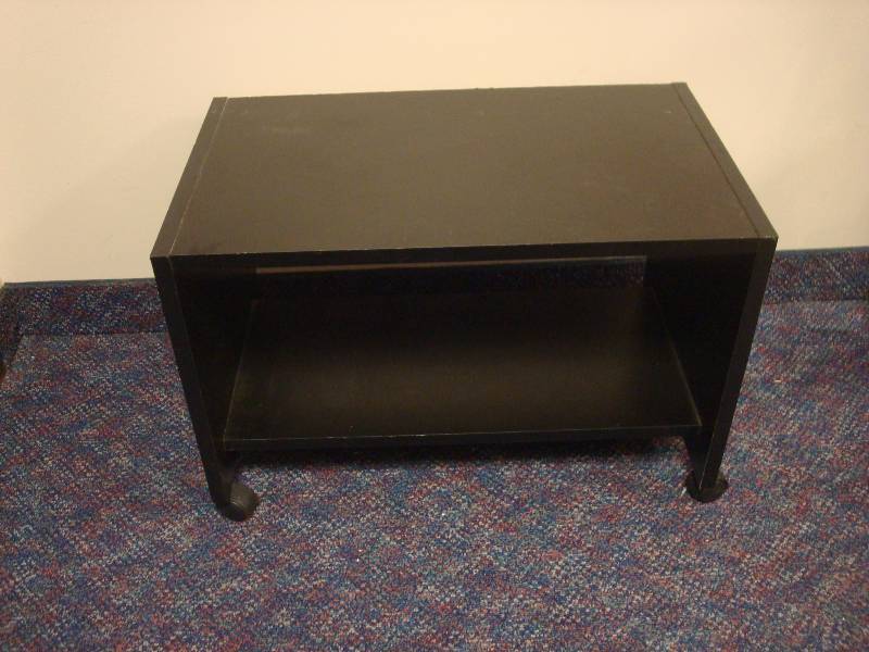 Small Black TV Stand On Wheels