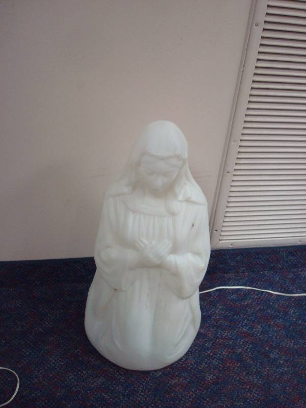 White Mary Christmas Nativity Plastic Blowmold
