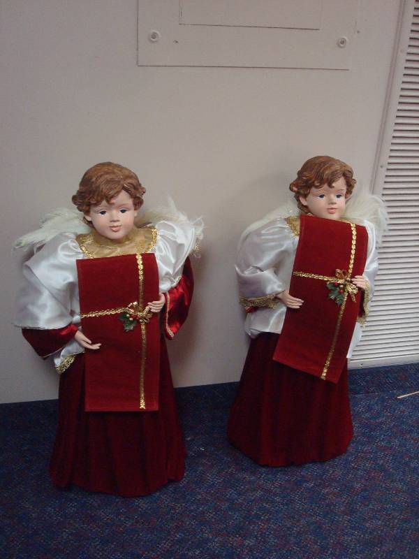 Pair Of Christmas Angel Boy Craft Figures