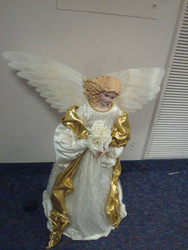 Fiber Optic Light Christmas Angel, Works, Bent Wing