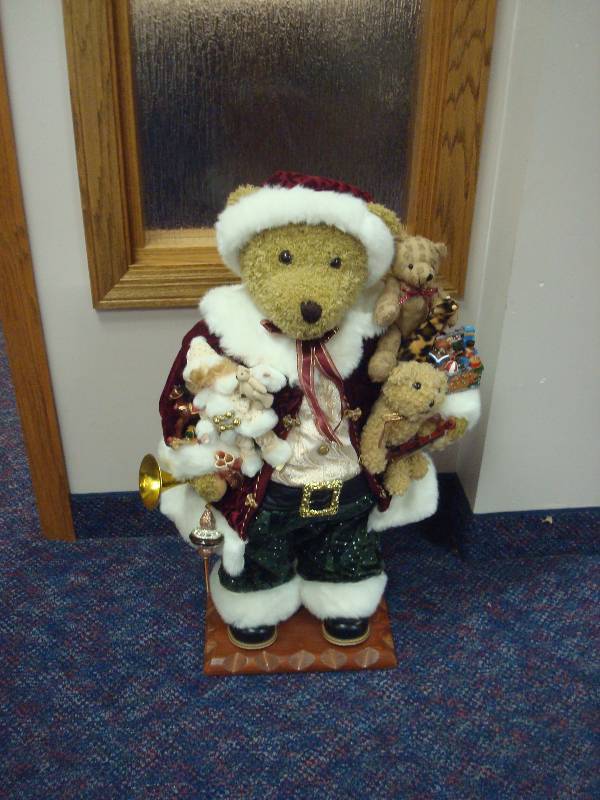 Standing Christmas Teddy Bear Figure