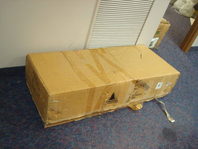 Box With Christmas Tree, Says 10 Foot Slim Hinged, UNCHECKED