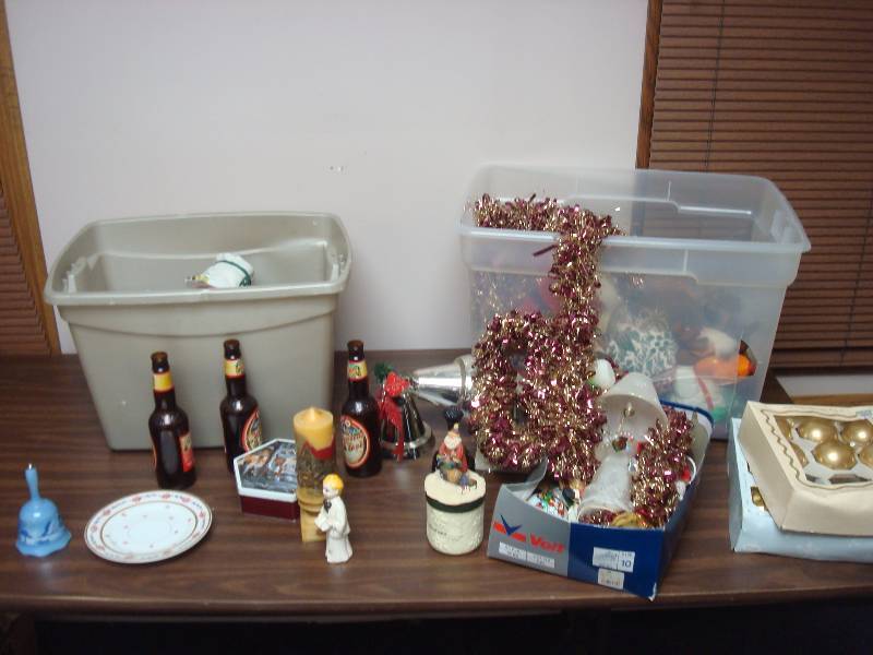 Two Bins Of Christmas Items
