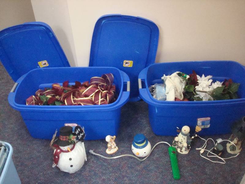 Two Bins With Christmas Items