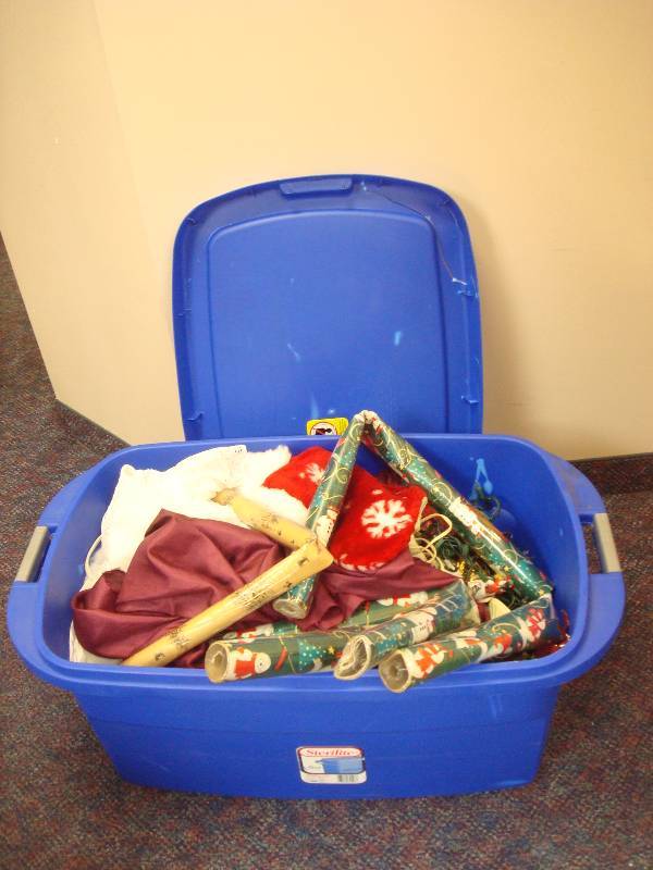 Bin With Christmas Items