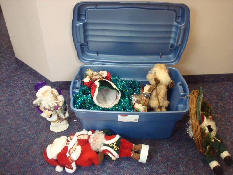 Bin With Christmas Santas