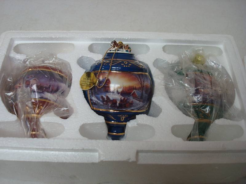 Set Of Terry Redlin Porcelain Ornaments - Holiday Memories