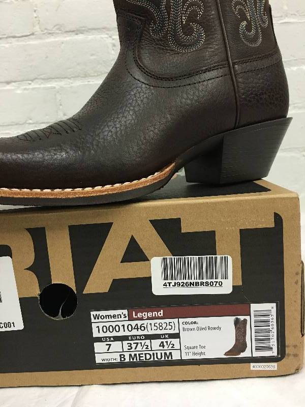 lot 42 image: Ariat Womens Legend Brown Oiled Rowdy Boot size 7 retail $159