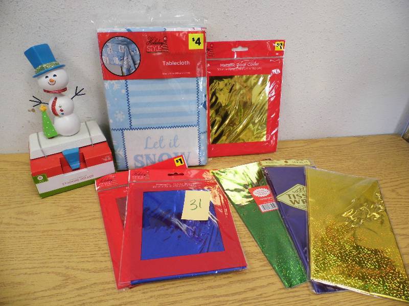 Christmas Table Cloth, Stocking Holder, Tissue