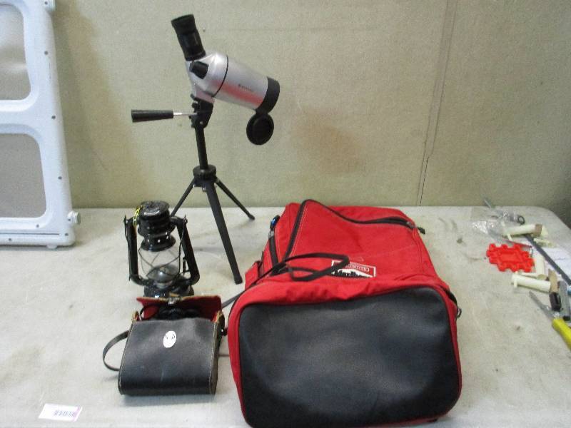 Binoculars, spotting scope, bag