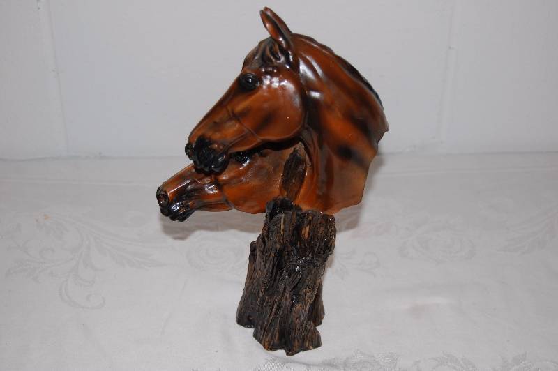 lot 62 image: Double Horse Bust