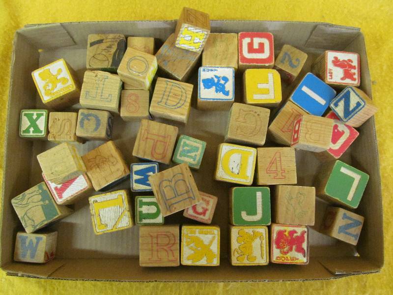 vintage wooden blocks