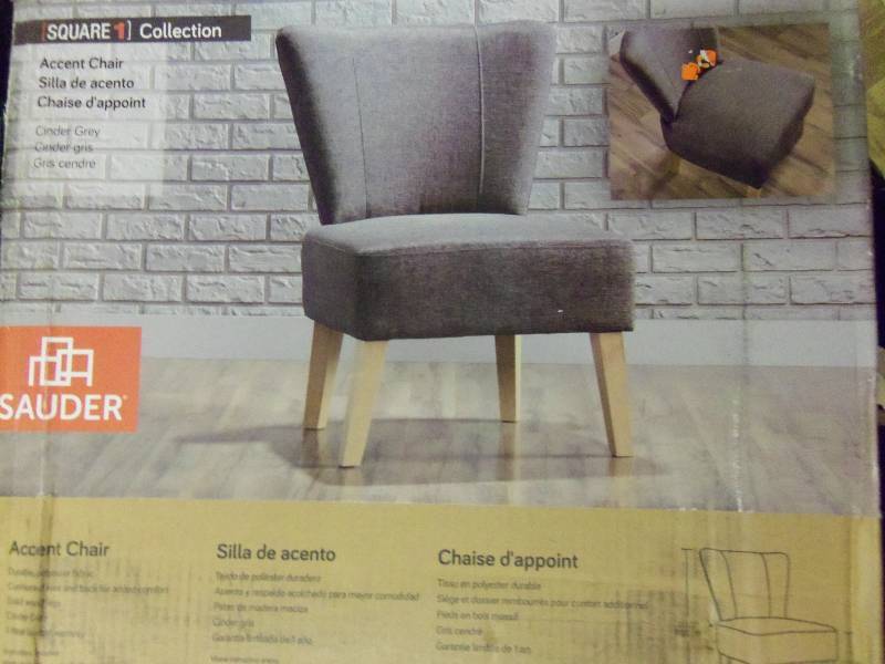 lot 75 image: Sauder Cinder Grey Accent Chair