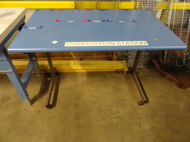 Metal Framed Work Station On Wheels