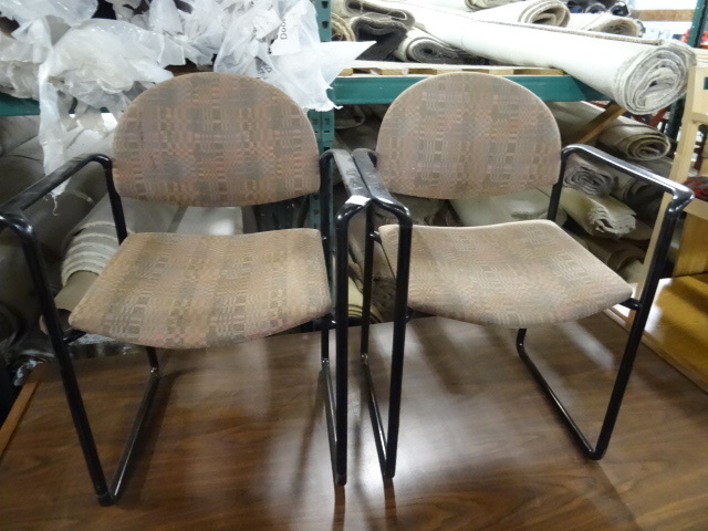 2 Matching Metal Framed Side Chairs