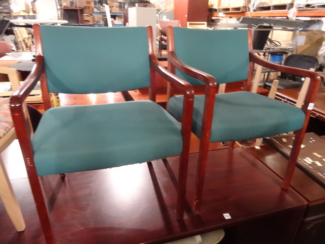 2 Matching Wood Framed Side Chairs