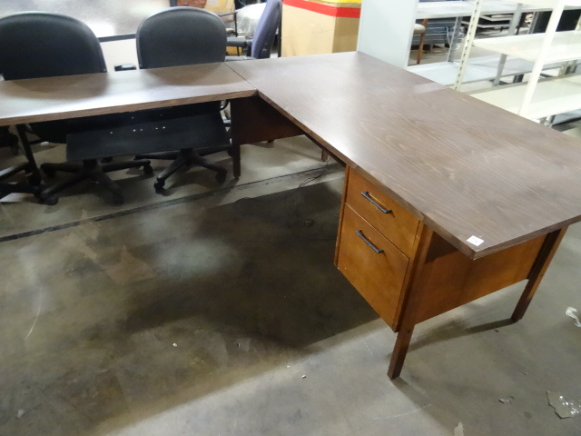 L Shaped Office Desk 2 Drawer