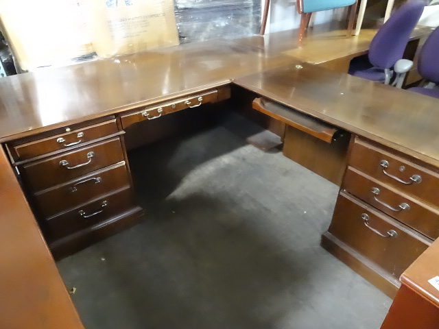 L Shaped Office Desk 6 Drawer