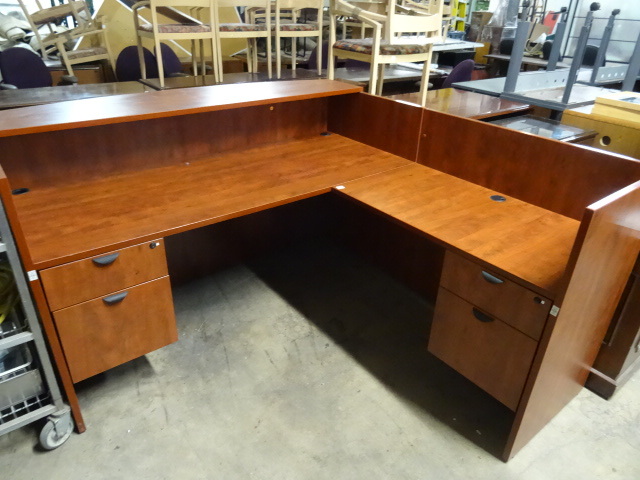 Receptionist Desk L Shaped 4 Drawer