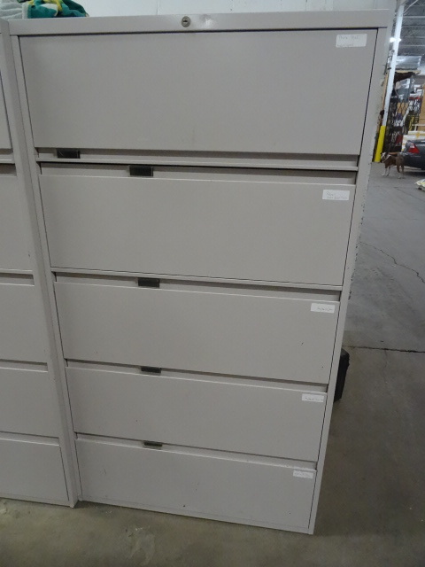 36 Metal 5 Drawer Lateral File