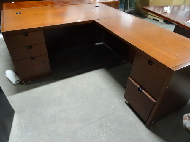 L Shaped Office Desk 5 Drawer