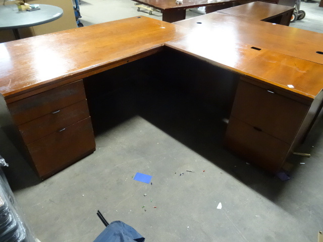 L Shaped Office Desk 5 Drawer
