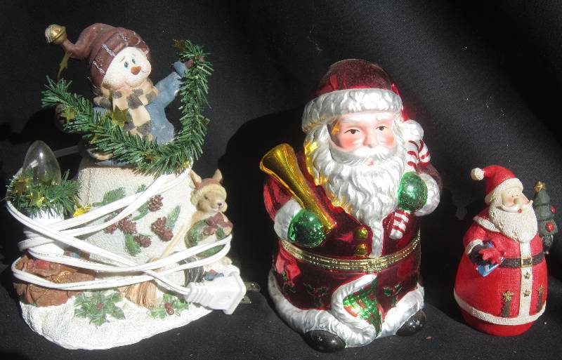 Christmas Santa Music Box, Snowman Light & Santa
