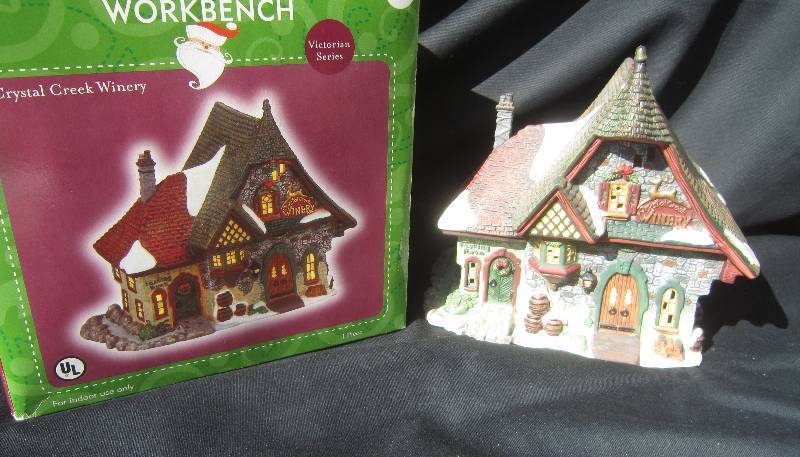 Santas Workbench Crystal Creek Winery Christmas House with Box - Collectible Victorian Series