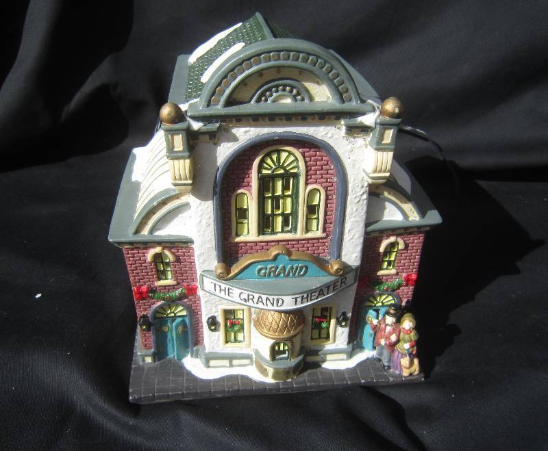 Grand Theater Porcelain Fiber Optic Christmas House - Collectible Hand Painted