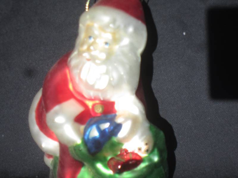 New Christmas Ornaments - Blown Glass Santa