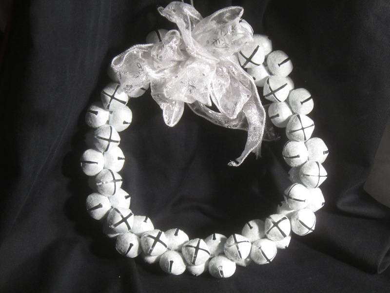 White Christmas Jingle Bell Wreath