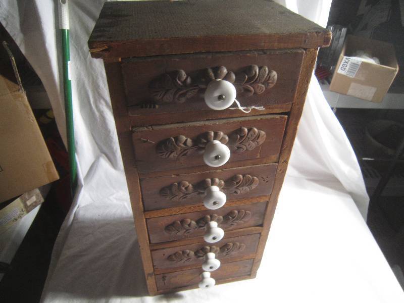 Antique Tabletop 6 door Cubby - 23 H 9 D x 10 12  W - Very unique