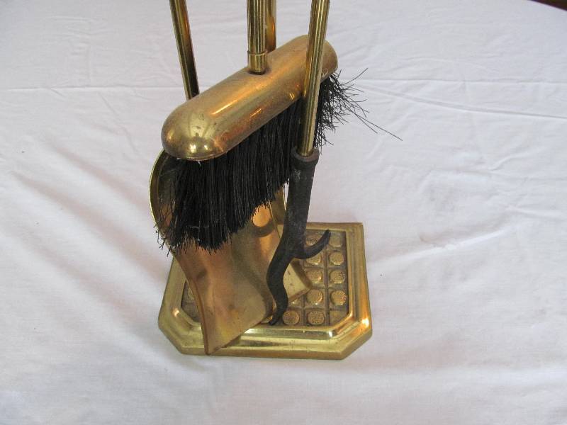 Brass fire place set