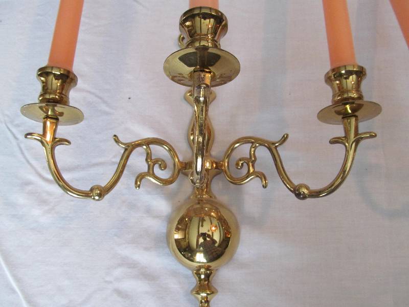 Pair of Brass wall candle holders