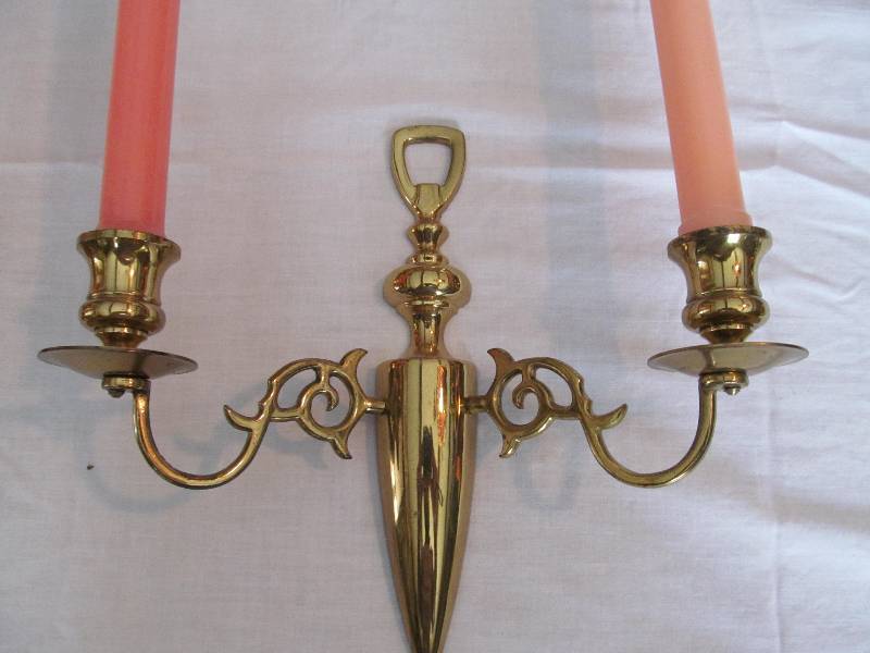 Brass wall candle holders