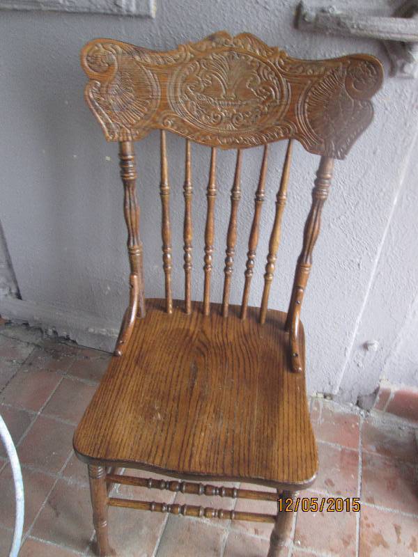 decorated wooden chair ...